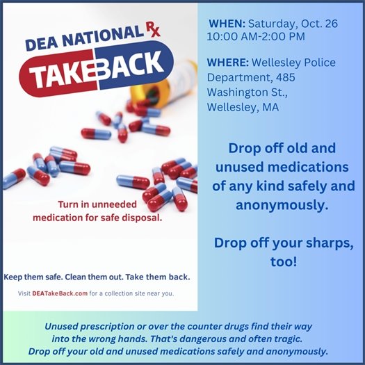 Drug take back at police station 11/26 10-2