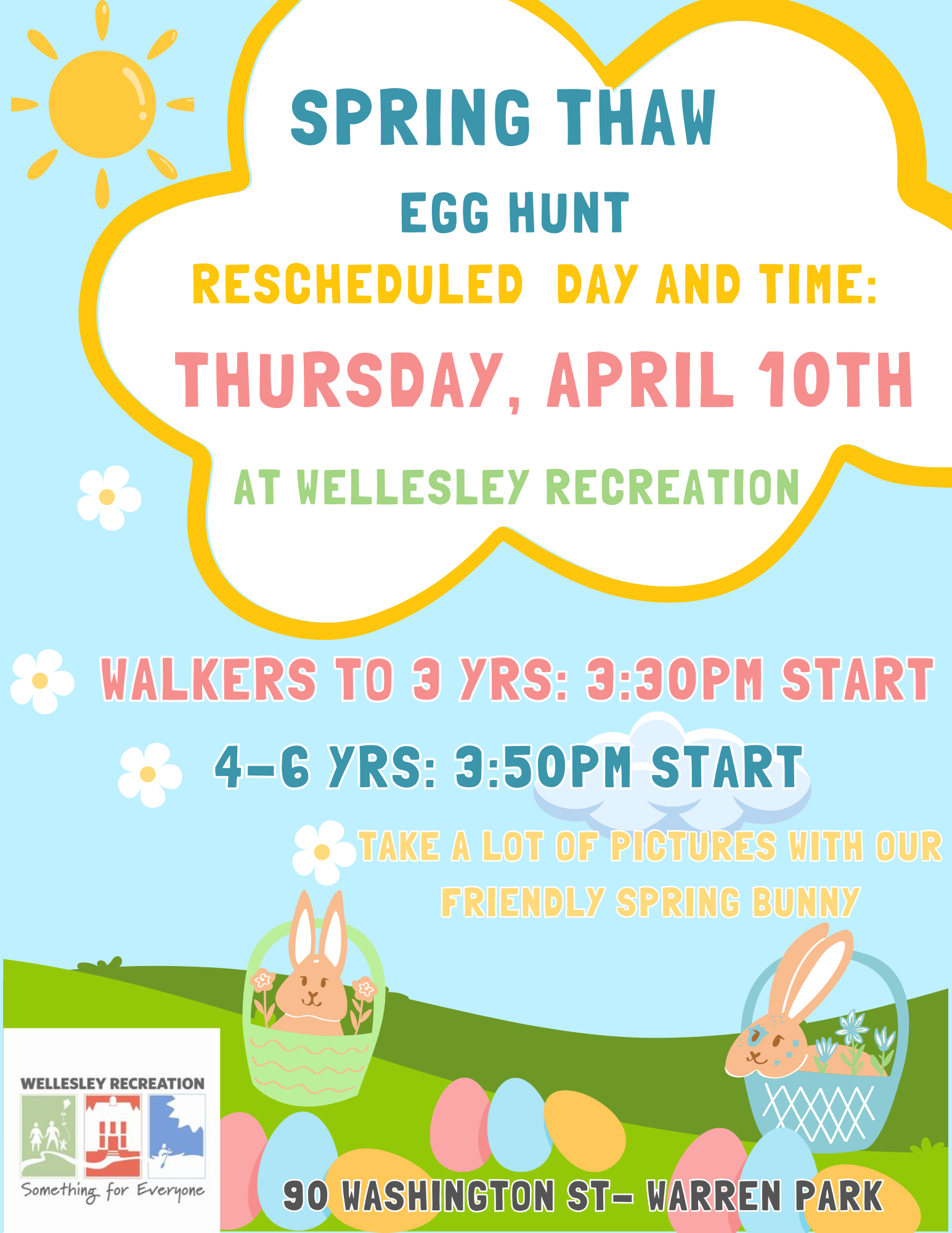 Rescheduled Date for the Spring Thaw Egg Hunt