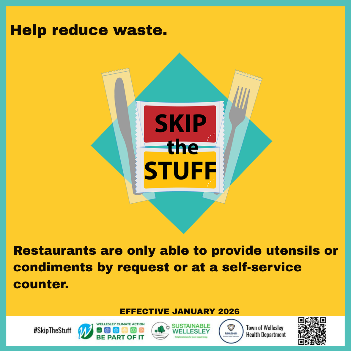 skip the stuff-restaurants can't provide singe use articles starting January 2026